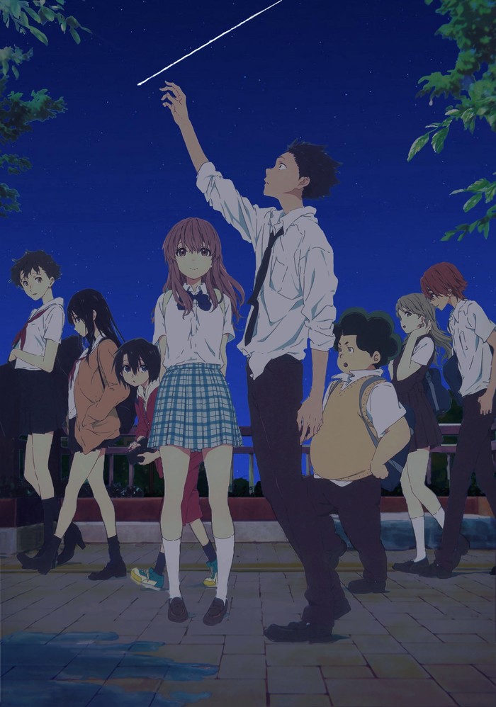 Koe No Katachi art - Anime art, Koe no Katachi, Shouko Nishimiya, Ishida shouya, , Ueno Naoka, , Anime