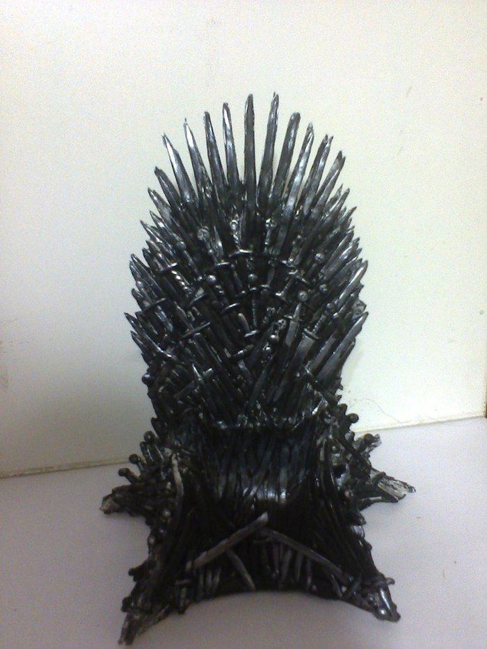 Iron throne made of polymer clay - My, Needlework without process, Polymer clay, Iron throne, Game of Thrones, Figurine, , Sculpture, Лепка, Figurines