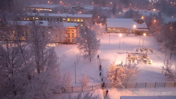 Красота наших улиц. Фото с 10 этажа. - Красота, Улица, 10 этаж, Фотография, Зима, Длиннопост