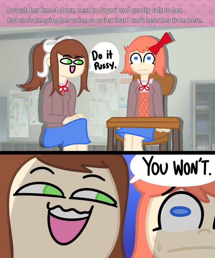 What did Monika really say to Sayori? - Doki Doki Literature Club, Monika, Sayori, Comics, Visual novel, Anime, Not anime