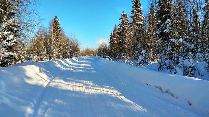 Winter road to the country - My, Longpost, Dacha, Winter, freezing, Komi, The photo, Road