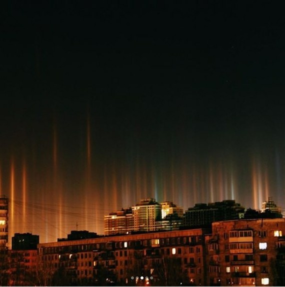 Light pillars in St. Petersburg - Saint Petersburg, Night, Unusual, Light poles, , The photo, Longpost