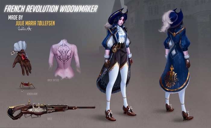 Widowmaker concept art inspired by the French Revolution - Concept Art, Widowmaker, Overwatch, French Revolution, Fan art