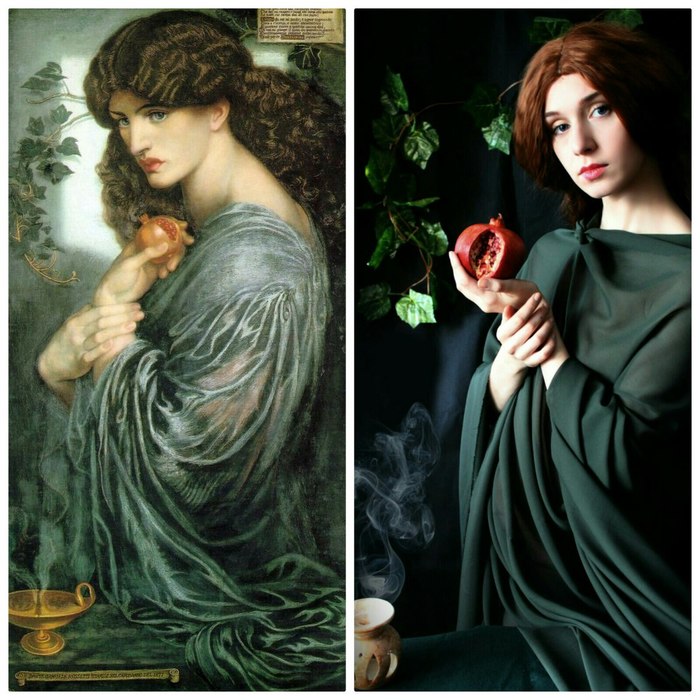 Dante Gabriel Rossetti. Proserpina - My, Cosplay, Painting, , , Persephone, Pre-Raphaelites, Longpost, Rosseti