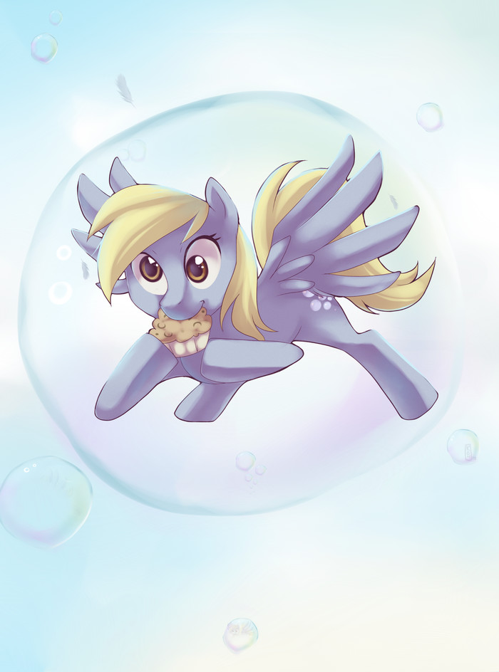 Bubble in a bubble - My little pony, Derpy hooves, Derpy Day, air bubble, Muffins
