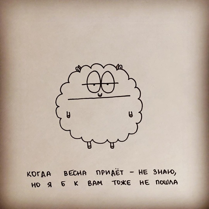 Tomorrow is March, on the thermometer -22 ... - misanthrope sheep, Tanya Tavlla, Instagram