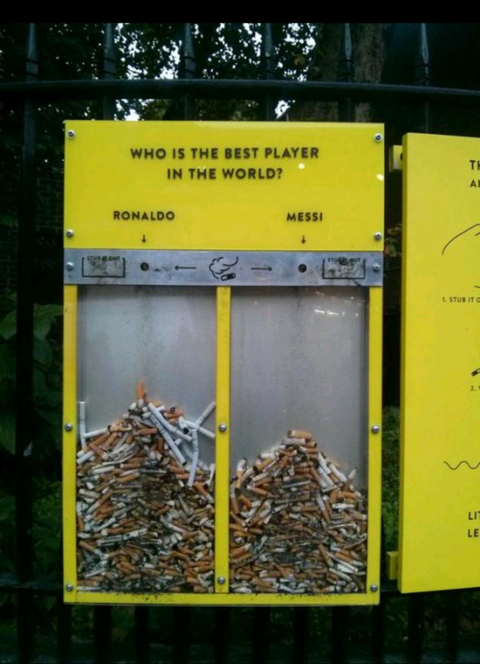 How the problem of throwing cigarette butts is solved on the streets of London - Cigarette butts, London, Football