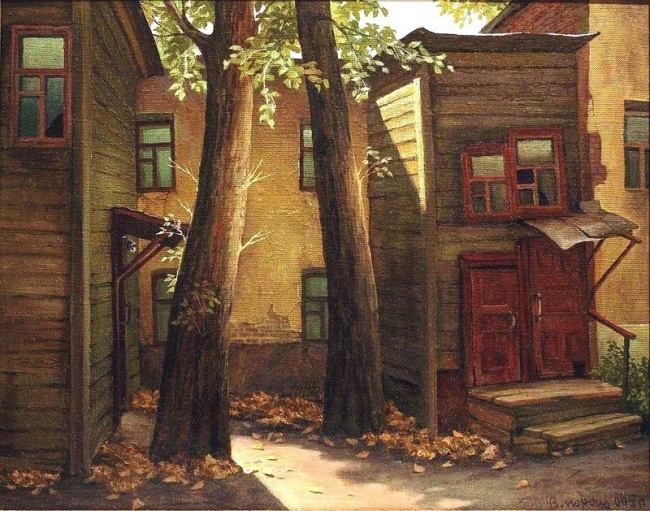 Vladimir Paroshin. Yards of our childhood. - Art, Moscow, Courtyard, Childhood, Oil painting, , Longpost