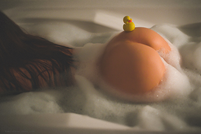 Duck - NSFW, Strawberry, Girls, Bath, Foam, Rubber duck, 