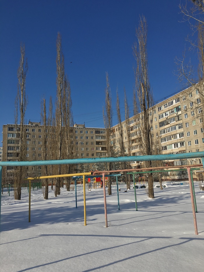 not a cloud - My, Spring, Courtyard, Ufa