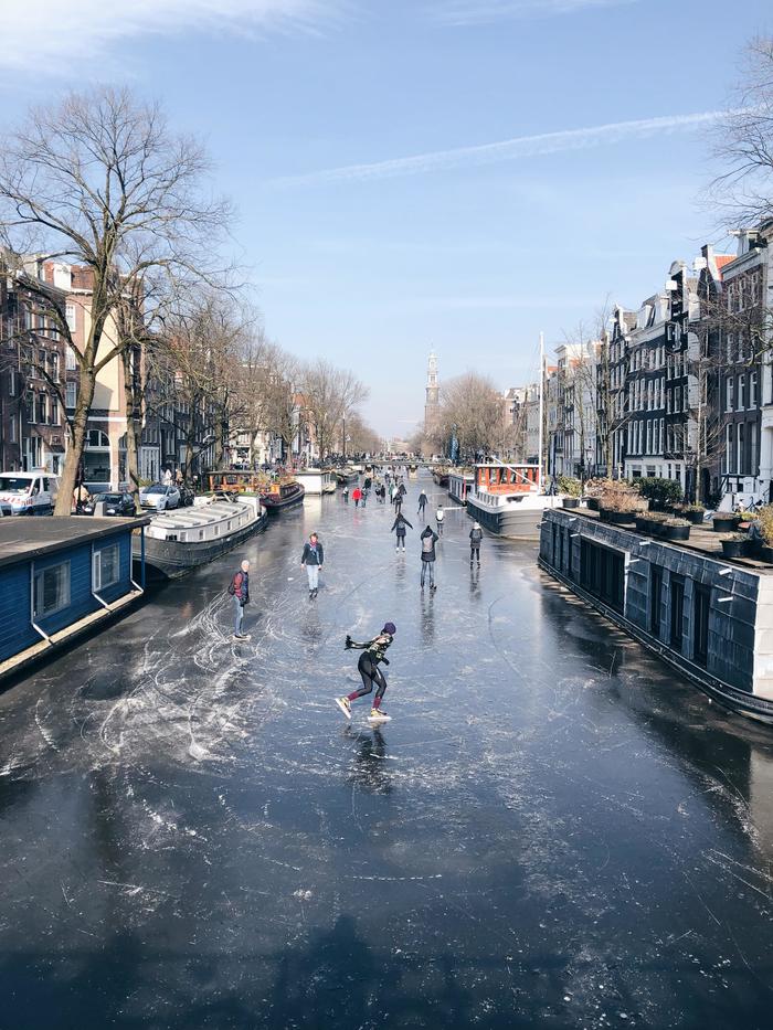 Frozen canal in Amsterdam - Amsterdam, Ice rink, , Ice, Reddit