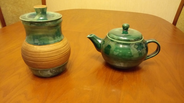 Teapot and jug - My, Needlework with process, Kettle, Jug, Clay, Ceramics, Potter's wheel, Nose, Longpost