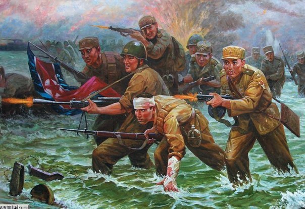 Works by DPRK artists dedicated to the Korean War - Art, North Korea, Drawing, Longpost, Agitation