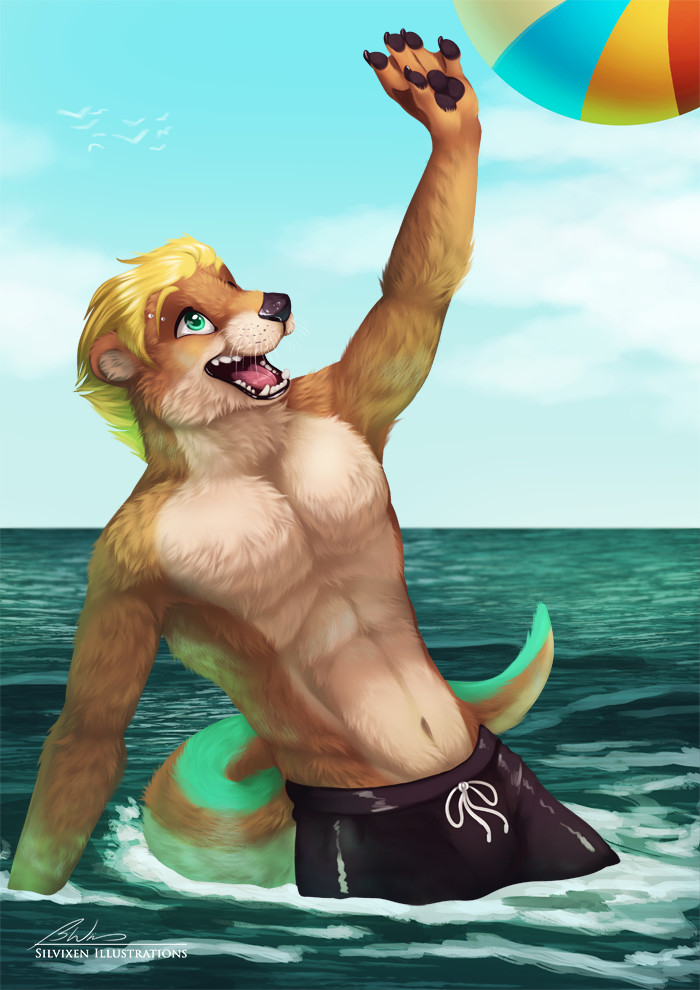 Ball - Furry, Art, Silvixen, Sea