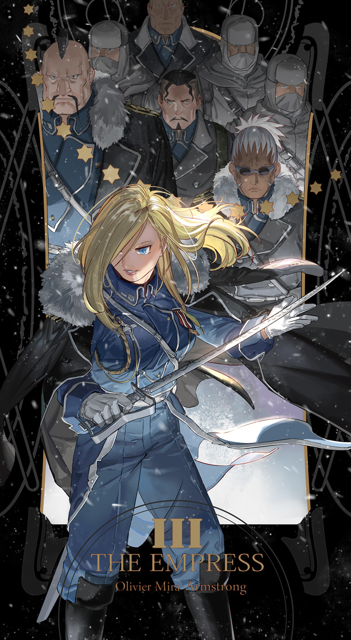 Olivier Mira Armstrong - Anime art, Anime, Fullmetal alchemist, Olivier Mira Armstrong, , , , 