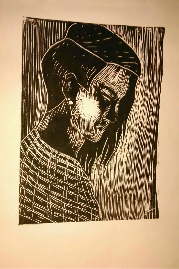 Linocut - My, Linocut, Stichel, Beginner artist