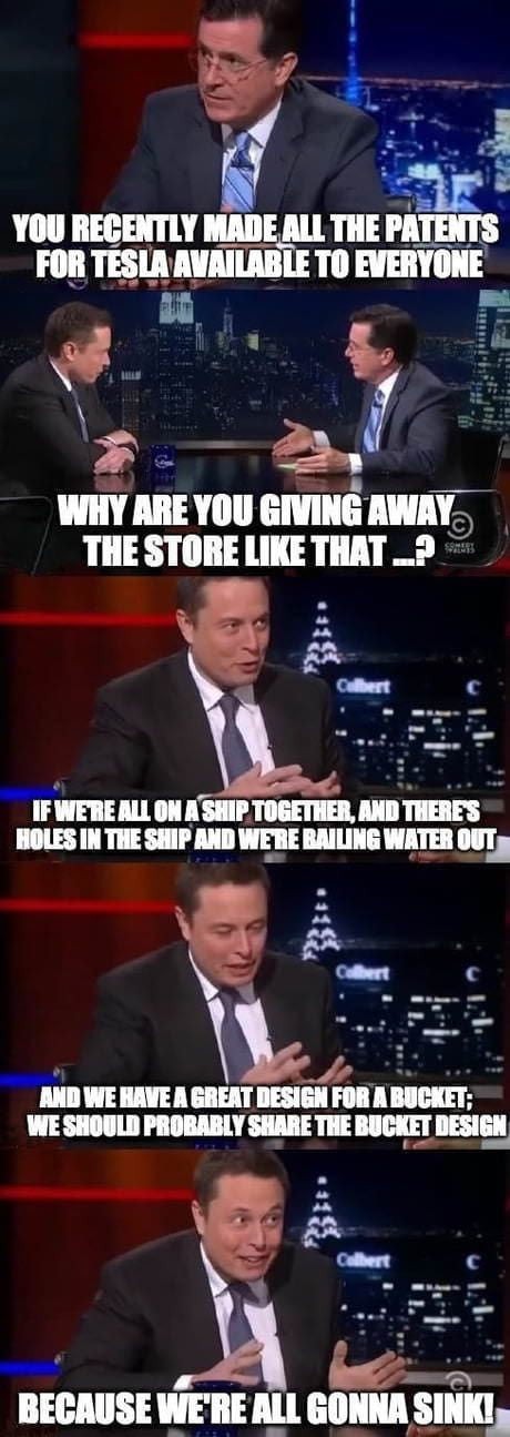 Elon Musk called Tesla a bucket. - Elon Musk, Test, Interview, Stephen Colbert, Longpost, 9GAG