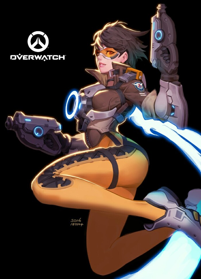 Tracer - Anime, Not anime, Computer games, Girls, Overwatch, Tracer