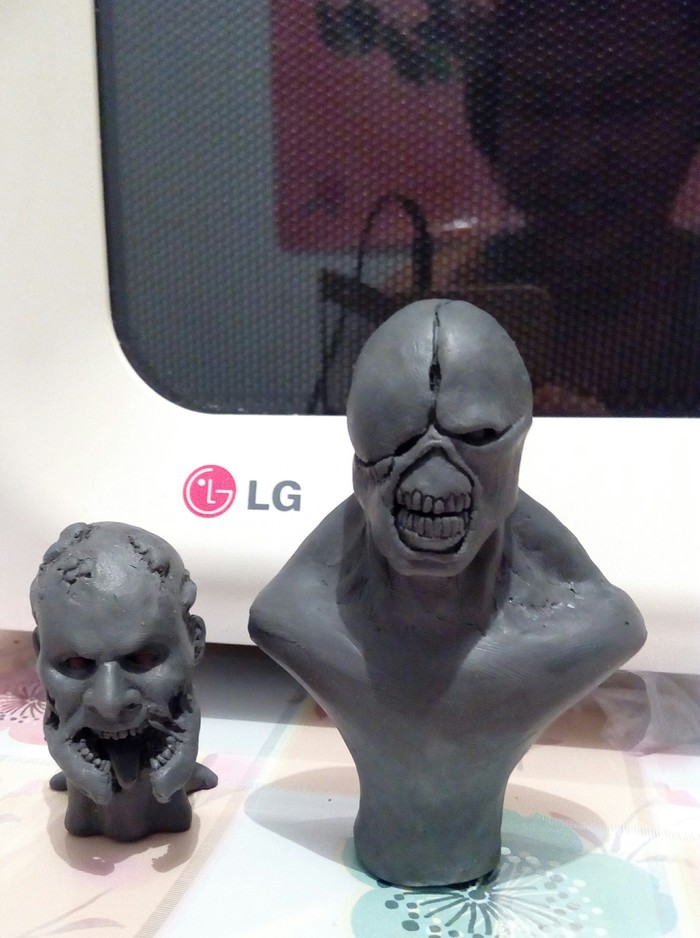 Leaper and Nemesis in progress! - My, Plasticine, Creation, Лепка, Resident evil 3, Dying light