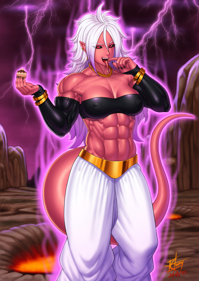 Dragon Ball: Majin #21 - Ero-Chong, Art, Strong girl, Sleep-Sleep, Anime, Dragon ball, Dragon ball z, Android 21