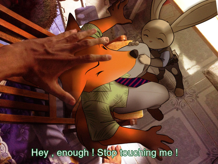 Hey enough! Dont touch me ! - Zootopia, Zootopia, Nick wilde, Judy hopps, Augmented reality, Fan work, Fan art