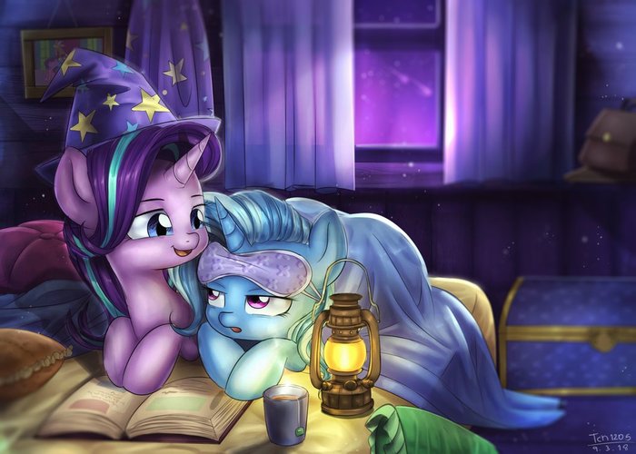 Spend time with my partner - My Little Pony, PonyArt, Starlight Glimmer, Trixie, Looknamtcn