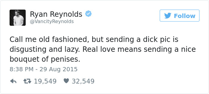 Ryan Reynolds is good sometimes - Ryan Reinolds, Humorist, Twitter