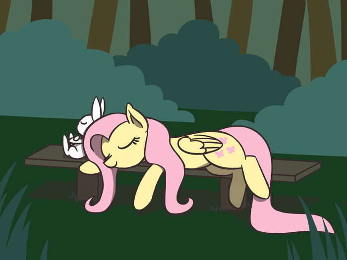 A short break - My little pony, PonyArt, Fluttershy, Angel bunny, Flutterluv