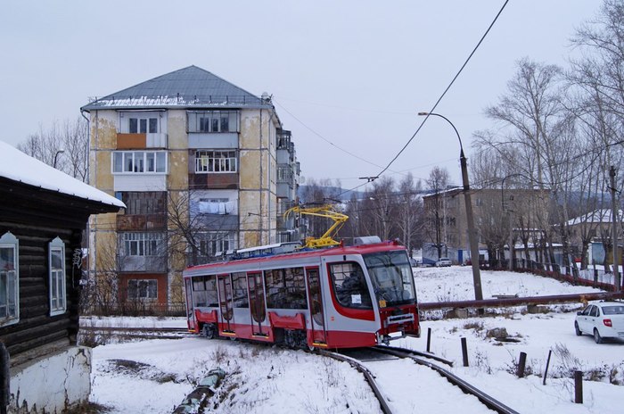 Tram tracks. - Tram, Ust-Katav, Chelyabinsk region, The photo