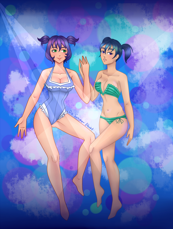Dancing on the beach on the last day of shift - Visual novel, Endless summer, , Lena, Alyona, Art
