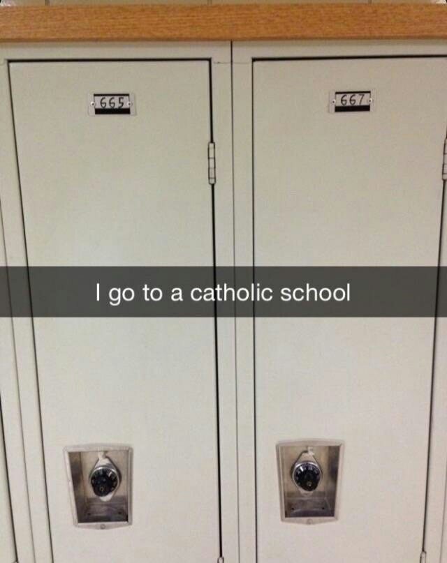 Devil number - School, Personal lockers, Catholic