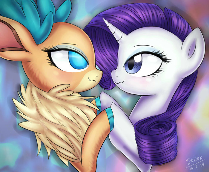 Lovers of beauty - My little pony, PonyArt, Thems Fightin Herds, Crossover, , Rarity, Velvet Reindeer (tfh), Looknamtcn