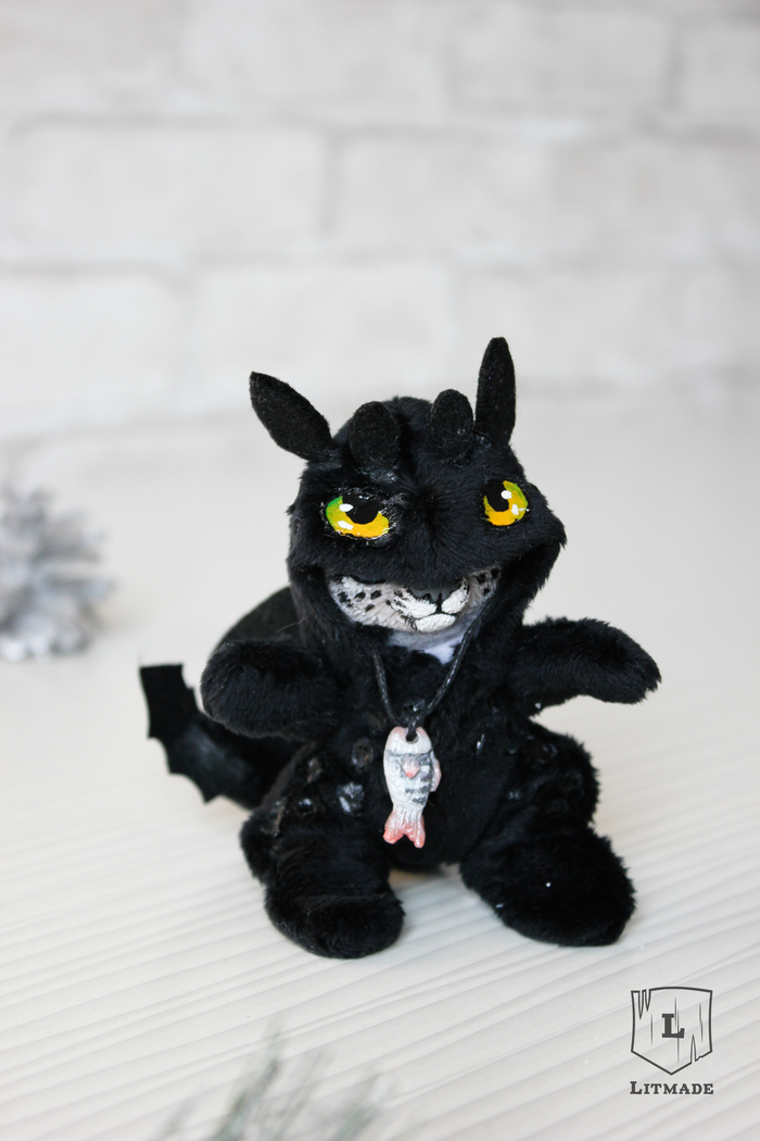 O! Little dragon! Wait a minute..... - My, Toothless, Snow Leopard, Handmade, Author's toy, Polymer clay, Litmade, Longpost