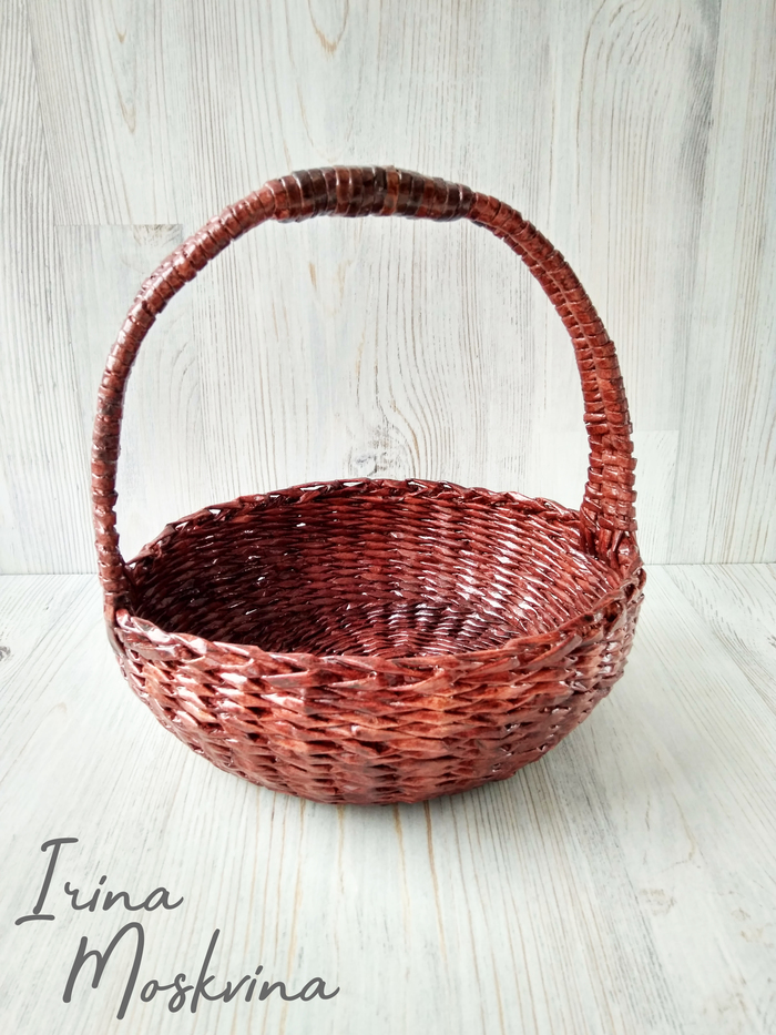Wicker baskets from mom. - My, Needlework without process, Handmade, Storage, , Basket, , Longpost, Paper products