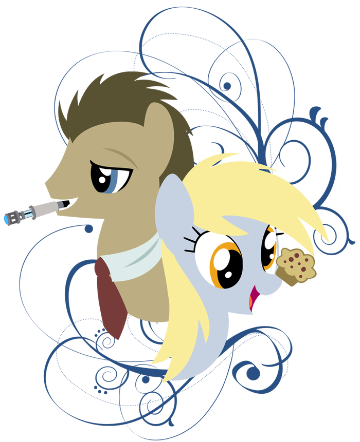 Time and Space My Little Pony, Ponyart, Doctor Whooves, Derpy Hooves, Pixelkitties