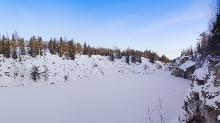 Ruskeala Quarry - My, Beginning photographer, Панорама, Ruskeala, Winter, The photo