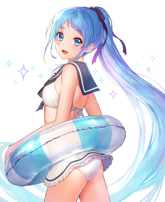 Suzusami - Kantai collection, Samidare, Suzukaze, Anime, Anime art, Swimsuit, Longpost