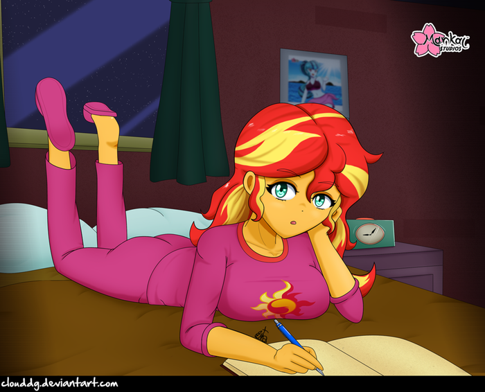 And So to Bed My Little Pony, Equestria Girls, Sunset Shimmer, Clouddg