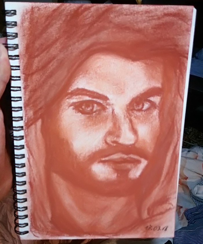 Portrait - Portrait, Drawing, My, Sanguina, Learning to draw