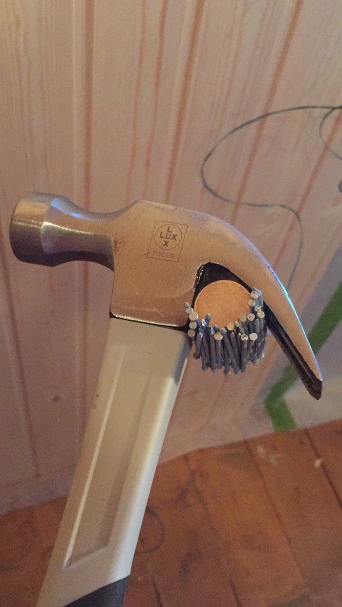 Unexpected life hack - My, Hammer, Nails, Magnet, Building, Bad advice