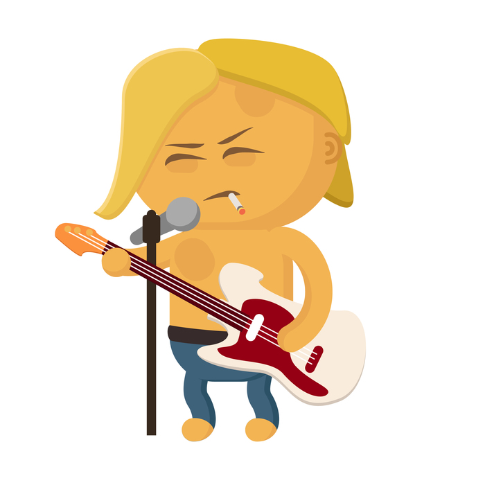 Listened to Nirvana, read Pikaboo - My, Mascot, Peekaboo, Kurt Cobain, Nirvana, Vector graphics, Longpost, Smoking, Nirvana, Playing guitar, Cigarettes, , Cookie