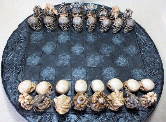 And again chess - Chess, Scull, Painting, The photo, Longpost, Chess pieces