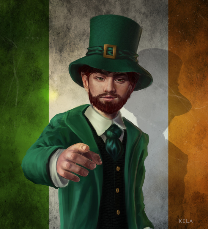 Leprechaun - My, Art, Leprechaun, St.Patrick 's Day, Photoshop, Digital drawing