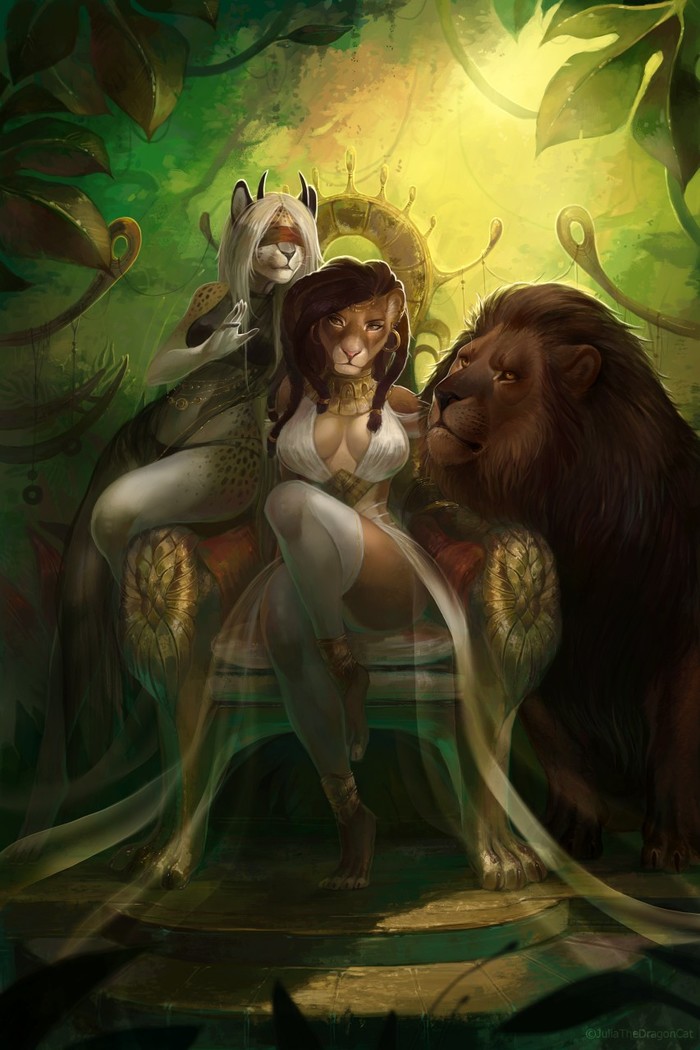 queen of the jungle - Furry, Art, Juliathedragoncat, Nature, a lion