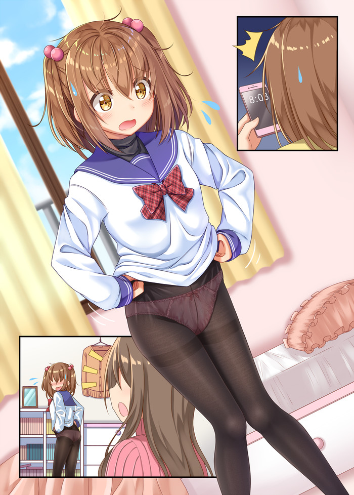 Are you sure you are wearing everything? - Anime art, Comics, Pantsu, Milota, Cutie, Longpost