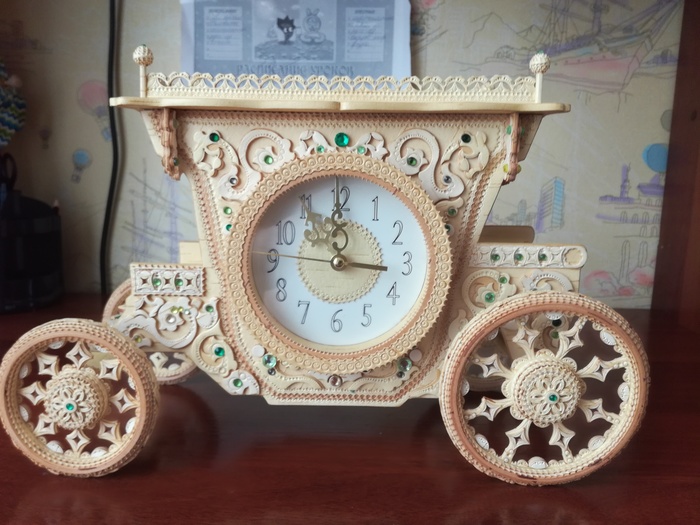 New concept! - My, Handmade, Coach, Clock, Birch bark
