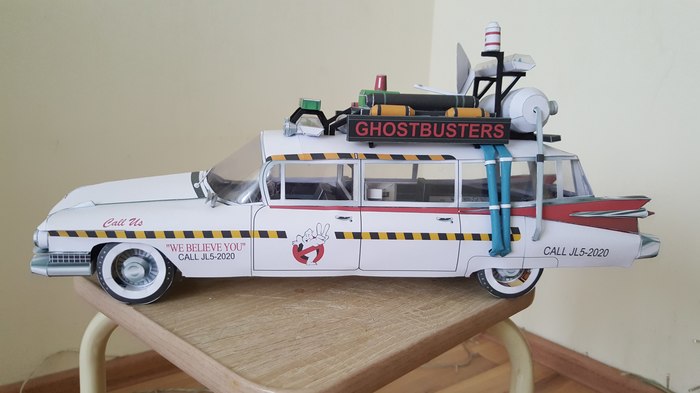 ECTO-1 Ghostbusters  ECTO-1, ghostbusters, модель, масштабная модель, papercraft, paper, своими руками, длиннопост