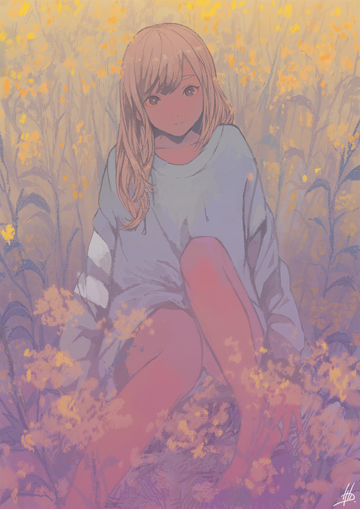 In the garden - Art, Anime art, Pixiv, Anime original