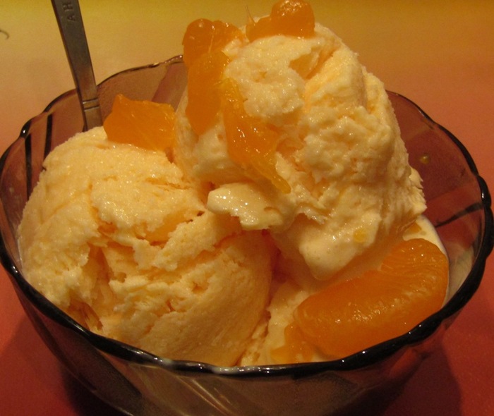 Homemade tangerine ice cream - My, Recipe, Video, Ice cream, Dessert, , Yummy, Cooking, The photo