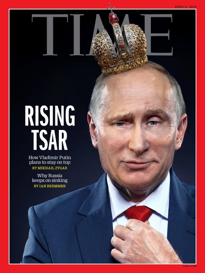 Time magazine put Putin in the royal crown on the cover - Society, Politics, Europe, Magazine, Cover, Caricature, Vladimir Putin, Риа Новости, Video, Longpost